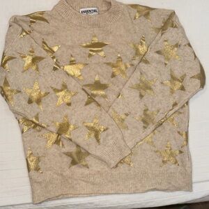 Essentiel Beige Sweater with Gold Star Accents